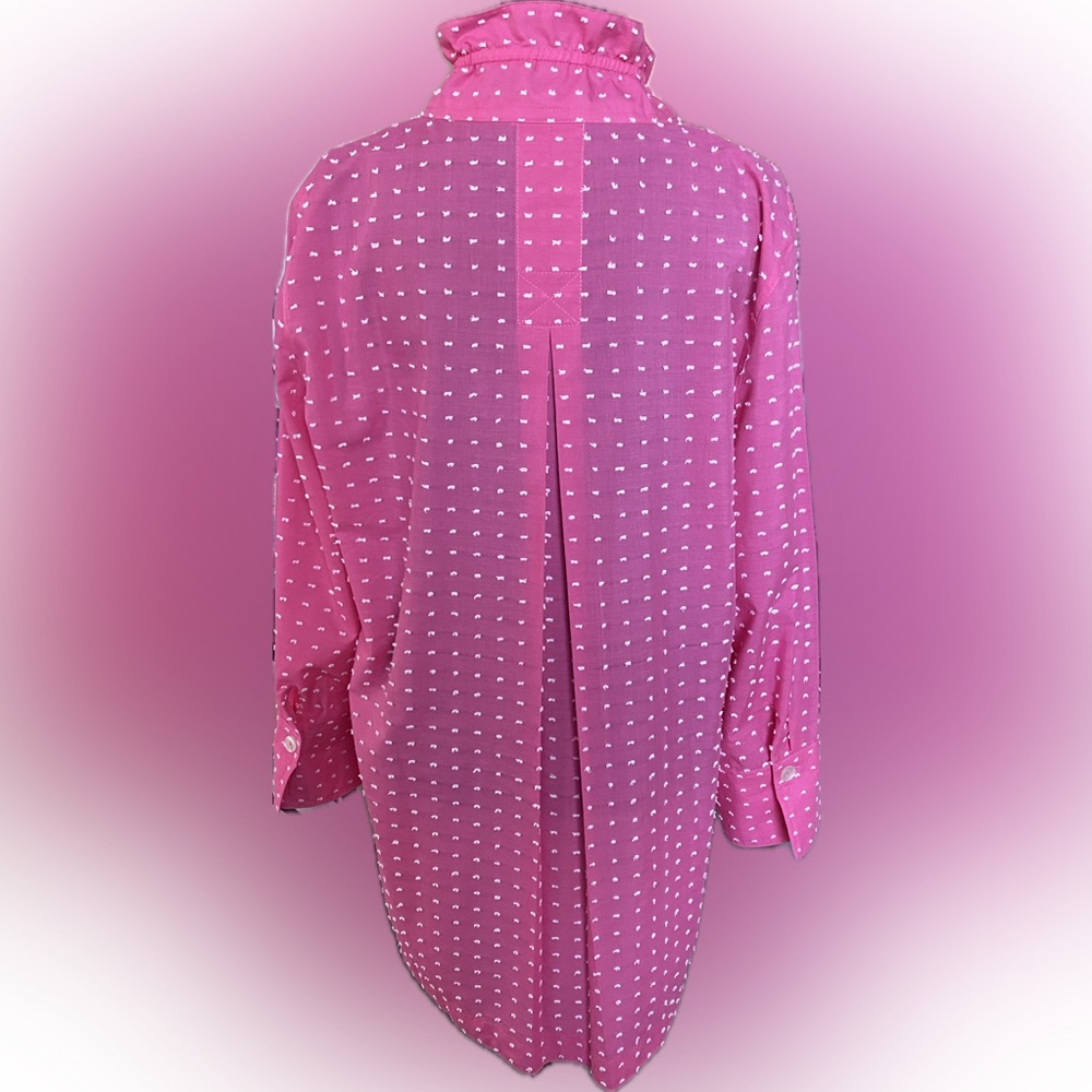 Appleseed’s  Clip Dot Pop Over Blouse/Shirt - Size Medium - NWOT - Picture 2 of 11